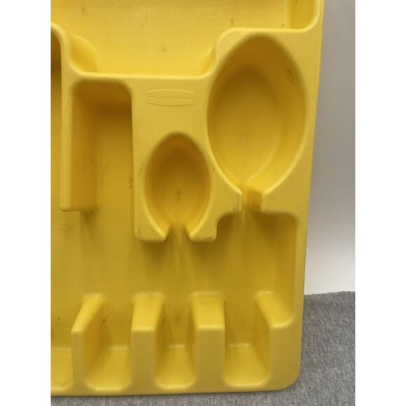 Vintage Rubbermaid 2922 Silverware Tray Utensil Drawer Organizer Retro, YELLOW - Picture 3 of 6